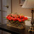 20" Red and Brown Planter with Artificial Tulip Flowers - IMAGE 2