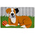 1.6' x 2.5' Happy Hound Dog Brown and Green Rectangular Area Throw Rug - IMAGE 1