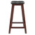 Wooden Stool with Leather Seat Stool - 24.75" - Black - IMAGE 3