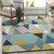 6' x 9' Blue and Gray Geometric Triangle Patterned Rectangular Hand Tufted Area Rug - IMAGE 2