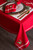 Set of 6 Red Embroidered Mistletoe Corner Border Napkins 20” - IMAGE 2