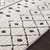 6'7" Moroccan Bohemian Design White and Black Square Machine Woven Area Rug - IMAGE 6