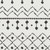 6'7" Moroccan Bohemian Design White and Black Square Machine Woven Area Rug