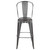 46'' Silver and Gray Distressed Contemporary Outdoor Barstool with Back - IMAGE 4