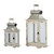 Vintage Style Lanterns with Metal Roof - 19.75" - White - Set of 2 - IMAGE 4