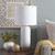 25.5" White Pill Shaped Table Lamp with White Drum Shade - IMAGE 2