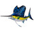 Blue and Yellow Key West Sailfish Trophy Wall Sculpture 48" - IMAGE 3