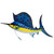 Blue and Yellow Key West Sailfish Trophy Wall Sculpture 48"