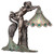 15" Bronze and Green Peacock Goddess Sculptural Table Lamp - IMAGE 1
