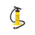 17" Yellow and Black Double Action Air Pump for Swimming Pool Inflatables - IMAGE 1