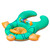 40" Green and Orange Turtle Baby and Mom Inflatable Swimming Pool Seat - IMAGE 1