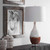 Crackled Ceramic Table Lamp with White Drum Shade - 29" - White and Brown - IMAGE 6