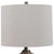 Ribbed Ceramic Table Lamp with White Drum Shade - 22" - Brown - IMAGE 2