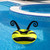 Black and Yellow Bumblebee Swimming Pool Party Inner Tube, 48-Inch - IMAGE 1
