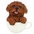 Puppuccino Puppy Poodle Dog Statue - 5.5" - IMAGE 1