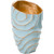 16.5" Blue and Gold Embossed Shell Swirl Patterned Table Vase - IMAGE 1