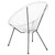 35.25" White and Black Oval Outdoor Furniture Patio Bungee Lounge Chair - IMAGE 3