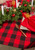 Buffalo Check Round Cotton Christmas Tablecloth - 70” - Red and Black