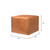 Large Square Upholstered Leather Ottoman - 24" - Orange - IMAGE 5