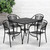 5-Piece Black Contemporary Outdoor Furniture Patio Dining Set - IMAGE 4