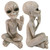 Set of 2 Greetings Earthling UFO Alien Outdoor Garden Statues 8.5" - IMAGE 2