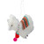 5.5" Plush White Bohemian Llama Christmas Ornament with Pom Poms - IMAGE 3