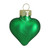 56ct Green Matte Finish Glass Heart Christmas Ornaments - 1.75" (45mm) - IMAGE 1