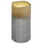 6" Stone Grey Lattice Battery Operated Flickering Flameless Wax Pillar Candle - IMAGE 1