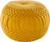 18" Alana Yellow Knitted Design Hand Woven Wool Pouf Ottoman - IMAGE 1