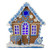 LED Lighted Festive Hanukkah Gingerbread House - 8" - White and Blue - IMAGE 1