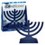 6" Matte Navy Blue LED Battery Operated Hanukkah Menorah - IMAGE 3