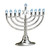 11.5" Silver and Blue Traditional LED Electric Hanukkah Menorah - IMAGE 1