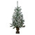 3.5' Pre-Lit Potted Flocked Pine Artificial Christmas Tree - Clear Lights - IMAGE 1