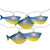 10 Blue and Yellow Fish Mini Summer Patio String Lights – 8.5 ft Green Wire - IMAGE 1