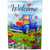 Welcome Blue Pickup Truck with Flowers Outdoor House Flag 28" x 40" - IMAGE 2