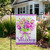Welcome Purple Floral Bouquet Outdoor Garden Flag 12.5" x 18" - IMAGE 1