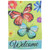 Welcome Butterflies Outdoor Floral Garden Flag 12.5" x 18" - IMAGE 2
