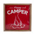 14" Red and White Happy Camper Metal Wall Art - IMAGE 1