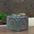 6.75" Dark Olive Green Square Crackle Finish Mosaic Cut Out Candle Lantern - IMAGE 2