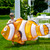 72" Orange and White Clown Fish Swimming Pool Inflatable Raft - IMAGE 3