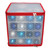 Transparent Zip Up Christmas Storage Box - 12.5" - Holds 64 Ornaments - Red and Clear - IMAGE 1