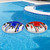 Set of 2 Red and Blue Racing Saucers Inflatable Swimming Pool Floats, 28.5"D - IMAGE 2