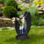 Lighted Modern Outdoor Garden Water Fountain -31.5" - Black and Blue - IMAGE 2
