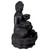 31.5" Black Buddha in a Flower Outdoor Garden Water Fountain - IMAGE 4