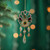 6.5" Amber Glitter Flower Gem Christmas Ornament - IMAGE 6