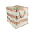 17" Rose Gold and White Stripe Storage and Laundry Bin - IMAGE 1