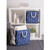 13" Nautical Blue Square Polyester Storage Bin with Herringbone Design - IMAGE 2