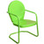 34-Inch Outdoor Retro Tulip Steel Armchair, Lime Green - IMAGE 1