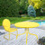 39.25-Inch Outdoor Retro Metal Tulip Table, Yellow - IMAGE 2