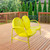 47-Inch Outdoor Retro Tulip Steel Loveseat, Yellow - IMAGE 2